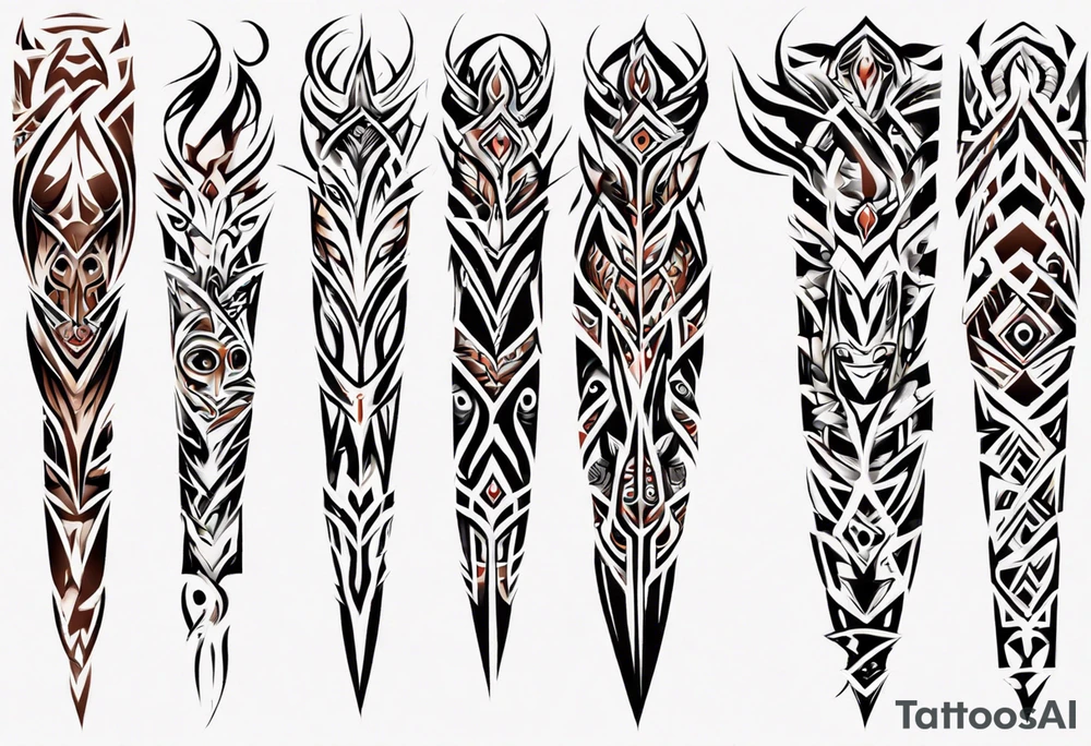 tribal full sleeve tattoo idea