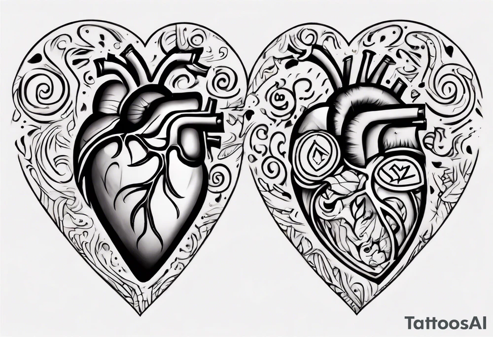 A heart with the words Maggie and Lucas tattoo idea