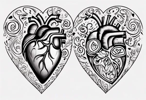 A heart with the words Maggie and Lucas tattoo idea