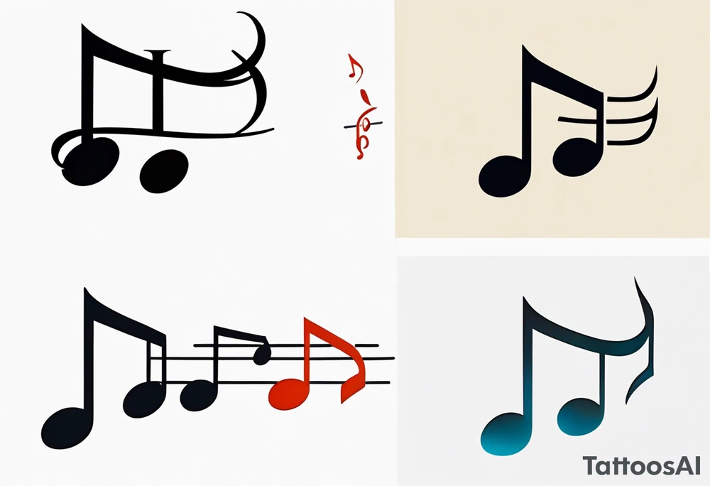 Musical notes incorporating the letters R and L tattoo idea Musical notes incorporating the letters R and L tattoo idea