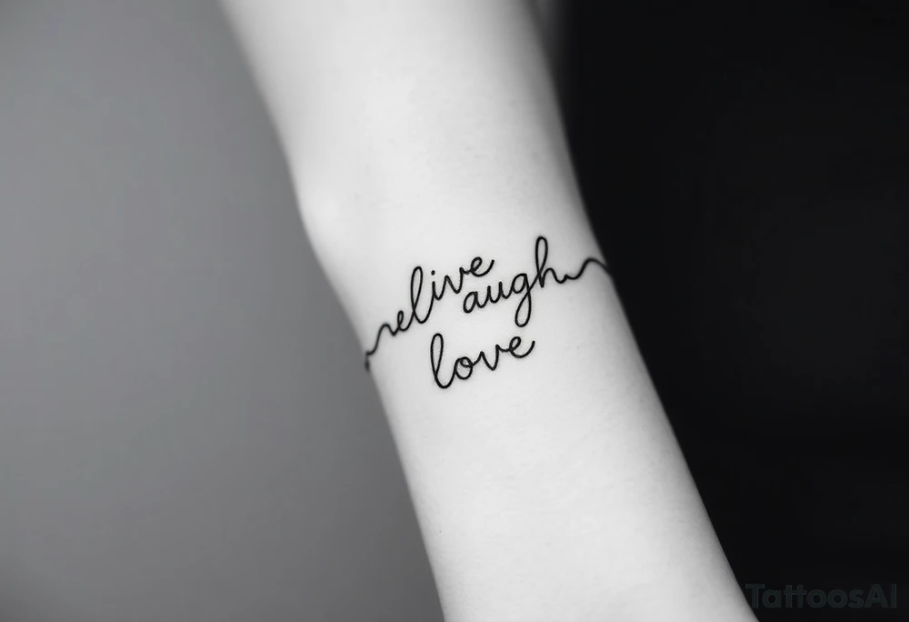 Live laugh love tattoo thats a bracelet that wraps around very dainty tattoo idea