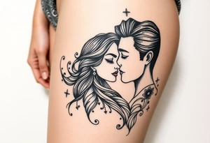 Mexican woman and black man in love tattoo idea