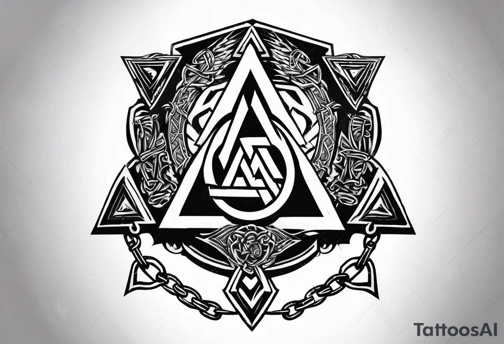 Valhalla shield sword valknut fire chains valknut tattoo idea Valhalla shield sword valknut fire chains valknut tattoo idea