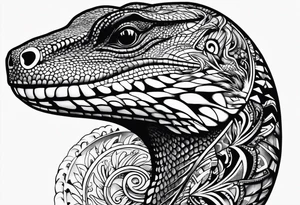 Aboriginal style goanna tattoo idea