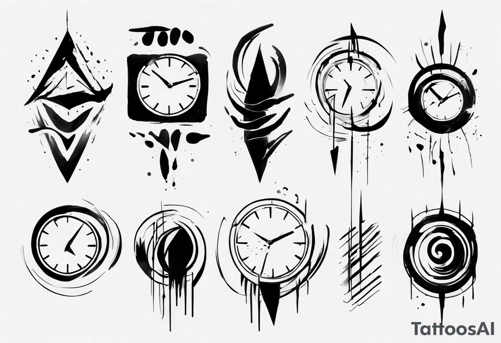 Time is abstract Brush stroke tattoo idea