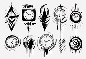 Time is abstract Brush stroke tattoo idea