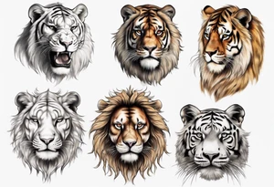 half lion half tiger tattoo idea