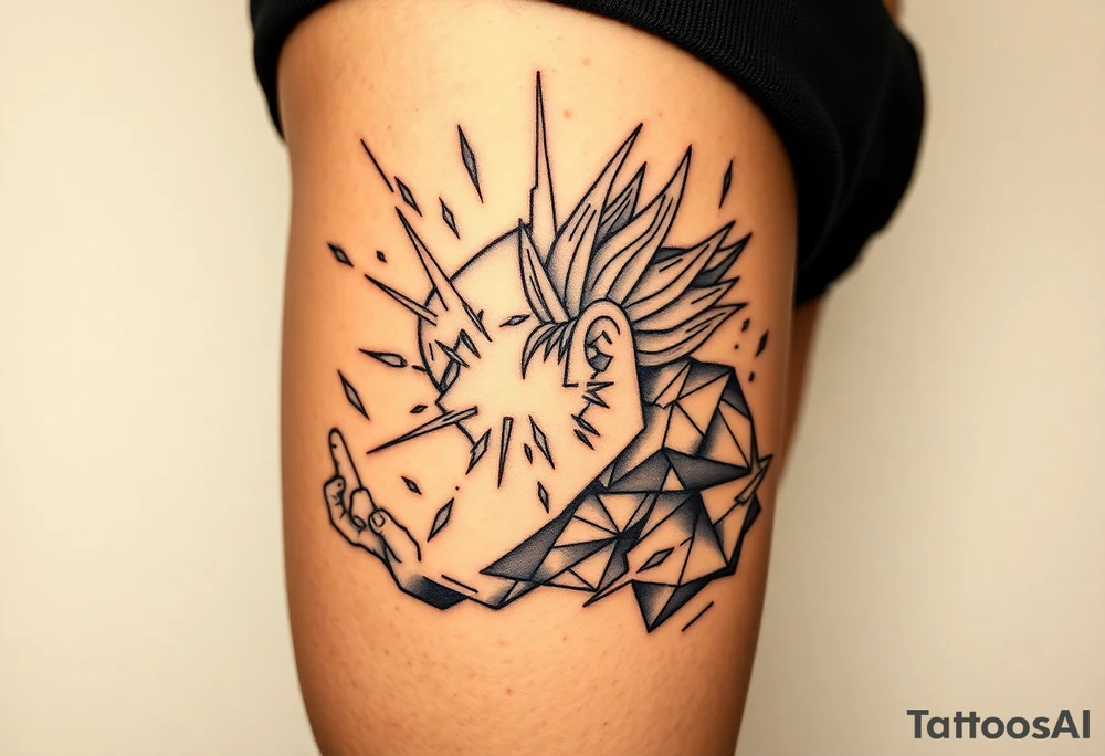 legendary dragonball z scene with energy aura and power effects tattoo idea