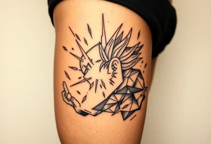 legendary dragonball z scene with energy aura and power effects tattoo idea