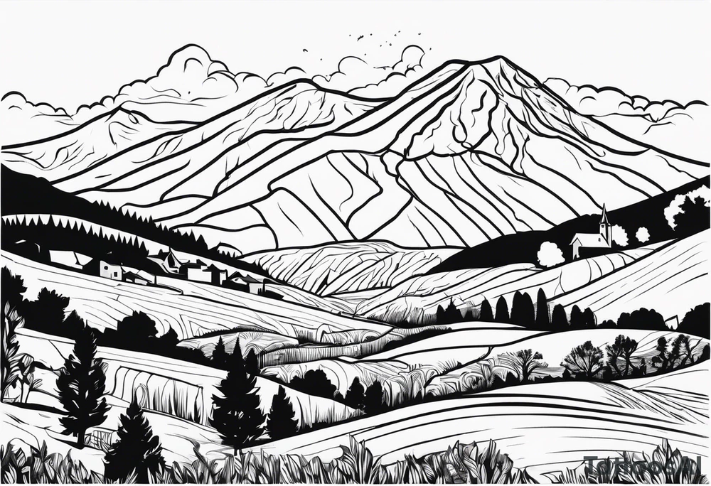 The landscape of Bosnia and Hercegovina. tattoo idea