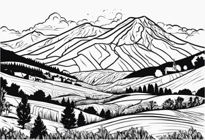 The landscape of Bosnia and Hercegovina. tattoo idea