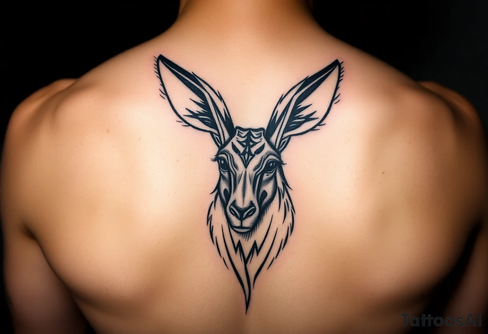 tribal, low detail jackelope tattoo idea