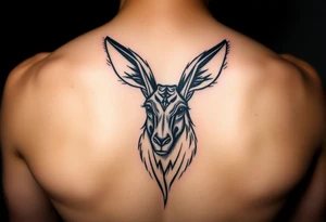 tribal, low detail jackelope tattoo idea