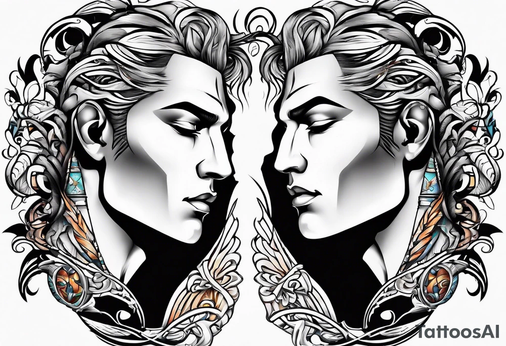 Gemini twins male tattoo idea