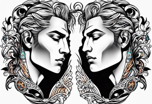Gemini twins male tattoo idea
