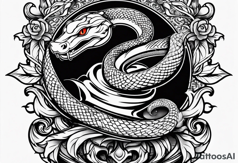 Snake head dagger tattoo idea