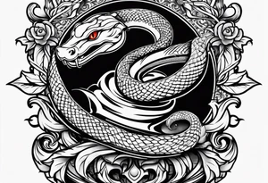 Snake head dagger tattoo idea