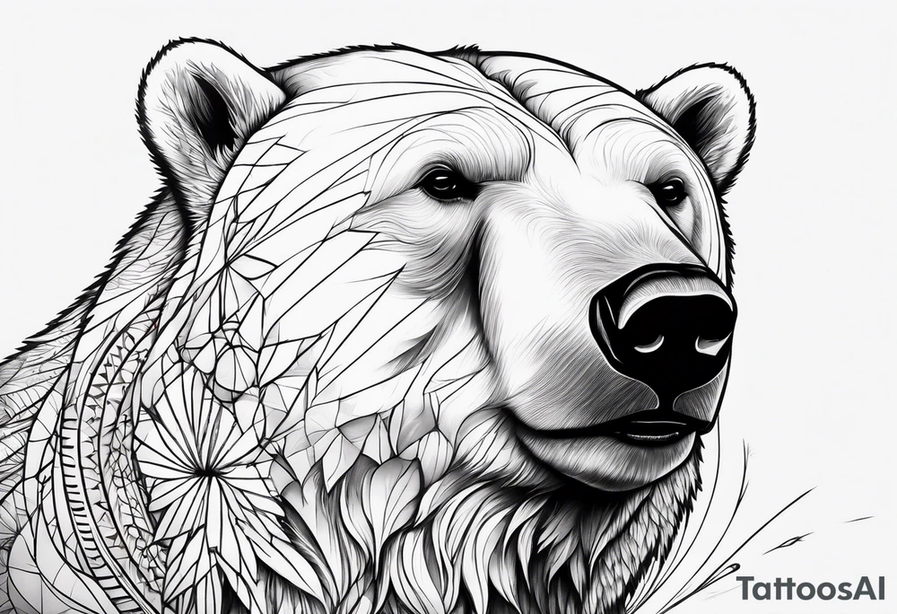Polar bear in a minimalist but masculine 
 way tattoo idea