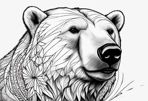 Polar bear in a minimalist but masculine 
 way tattoo idea