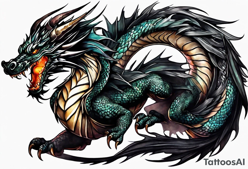Black dragon tattoo idea