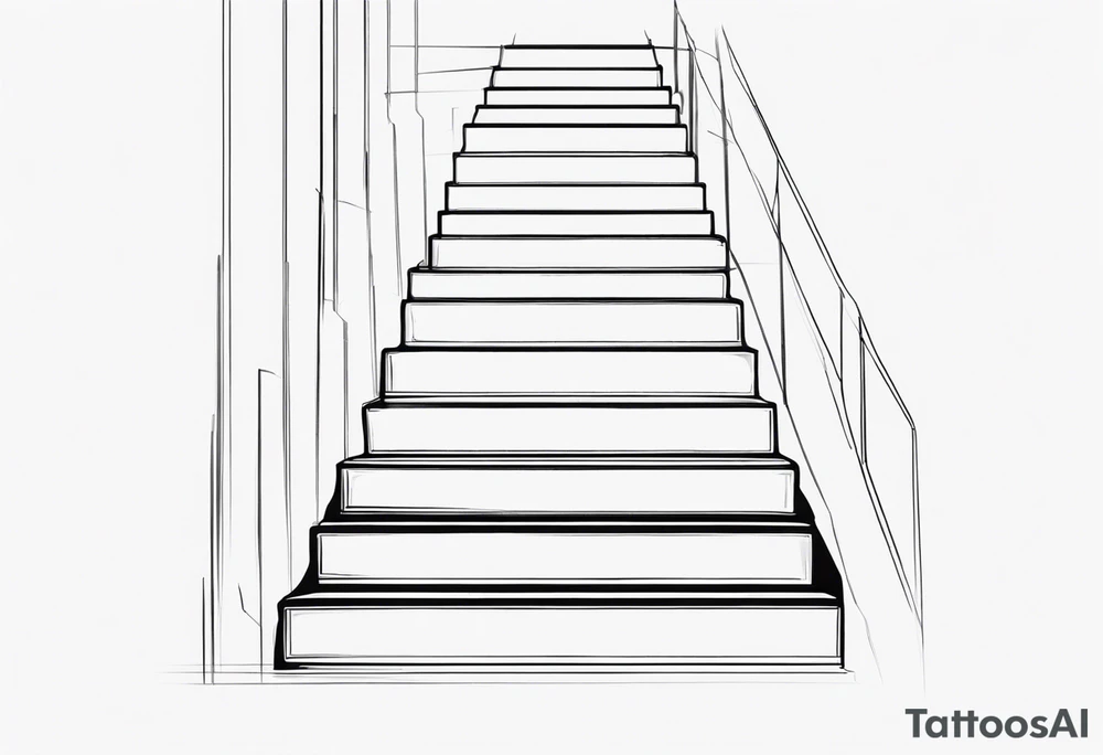 Staircase outline minimalist and simple tattoo idea