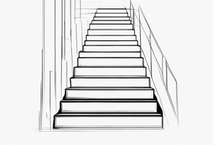 Staircase outline minimalist and simple tattoo idea