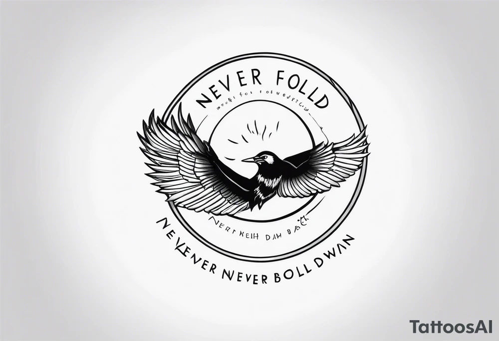 Minimalist design for a small tattoo with quote " never fold never back down" tattoo idea Minimalist design for a small tattoo with quote " never fold never back down" tattoo idea