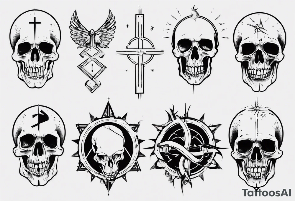 Combine science with Jesus, nothing satanic 
or skulls tattoo idea