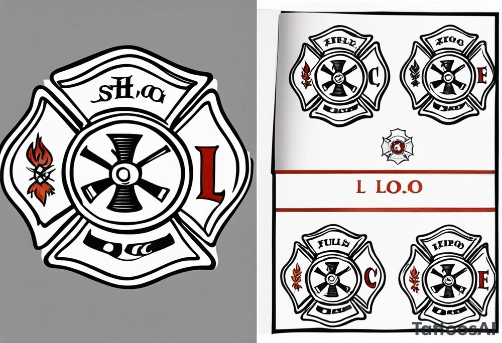 A firefighter Maltese cross with my children's initials in the top and bottom.  L.D.O on top and I.G.O ON THE BOTTOM tattoo idea