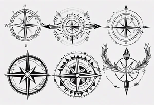 arrow with compass tattoo idea