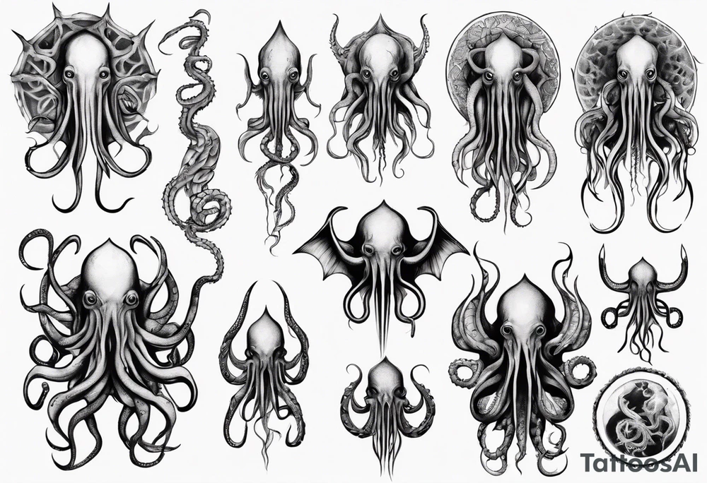 Cthulhu mythe long tattoo
with lot of tentacle tattoo idea