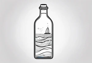 message in the bottle tattoo idea