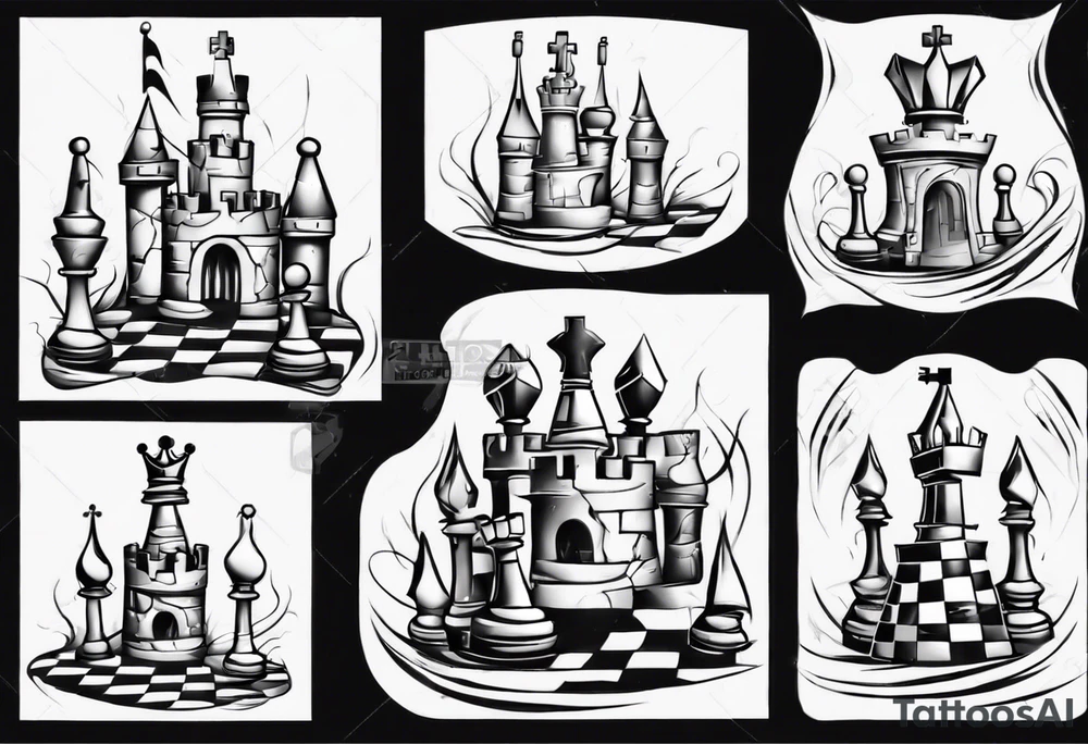 a castle from chess tattoo idea