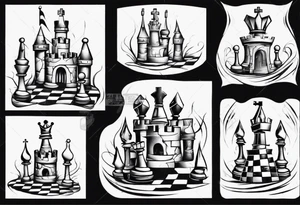 a castle from chess tattoo idea