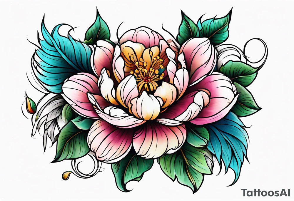 Neo traditional flower tatto tattoo idea