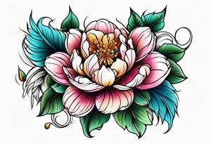 Neo traditional flower tatto tattoo idea