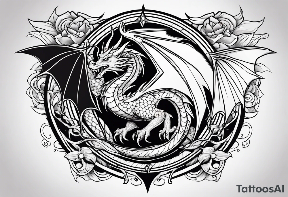 Dragon flying tattoo idea