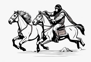 Caesar planet of the apes on a horse tattoo idea