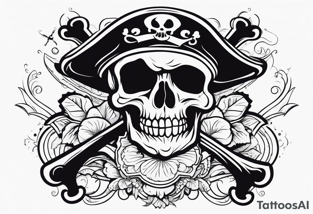 Skull and crossbones, pirate tattoo idea