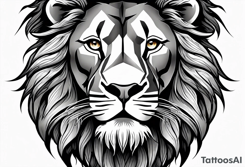 powerful majestic lion, close-up tattoo idea