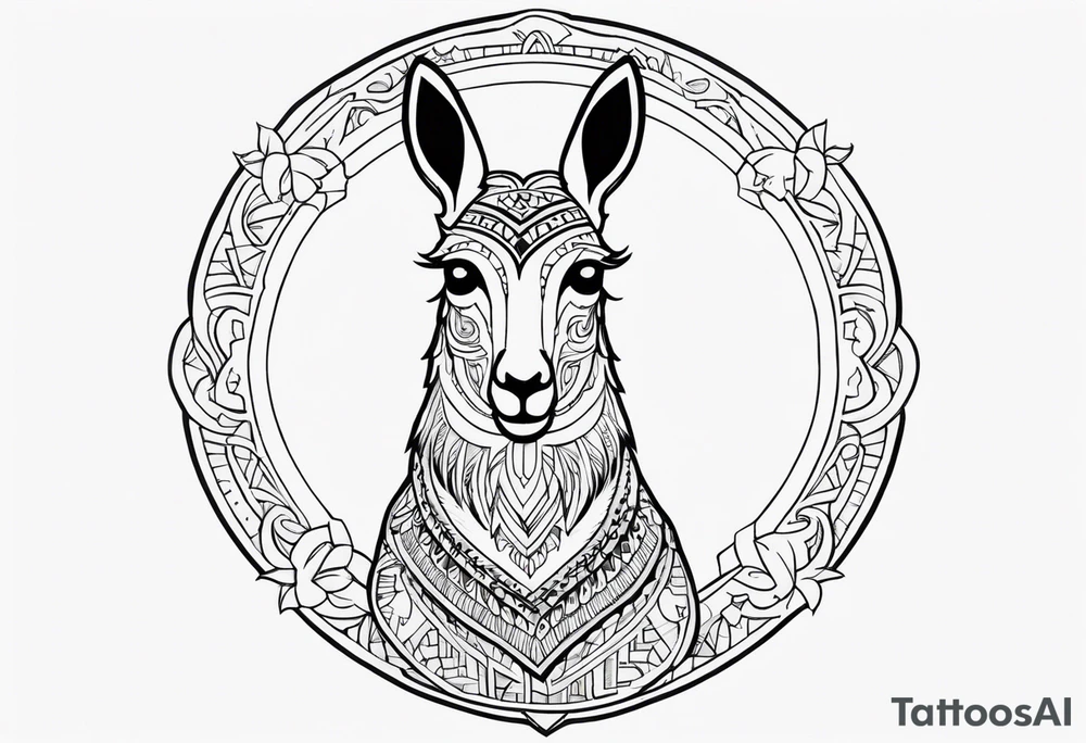 Stylized Llama tattoo idea