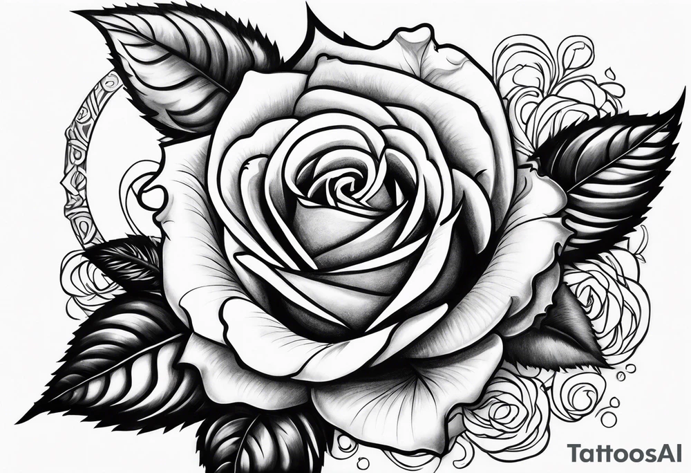 Dagger piercing roses tattoo idea