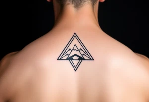 Geometric small triangle about different paths in life merge together and become stronger while being psychedelic and trippy make it fine line tattoo idea