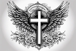 Rest in peace mom 
cross with angel wings tattoo idea