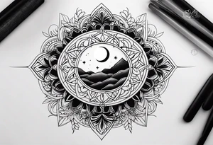 Quero uma tatuagem do sol e da lua juntos simples e delicados tattoo idea