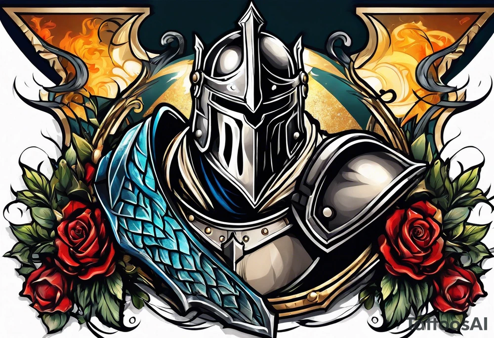 fighting knight tattoo idea