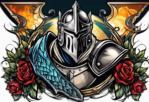 fighting knight tattoo idea