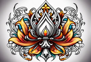 Fleur de lys celtique en flamme tattoo idea