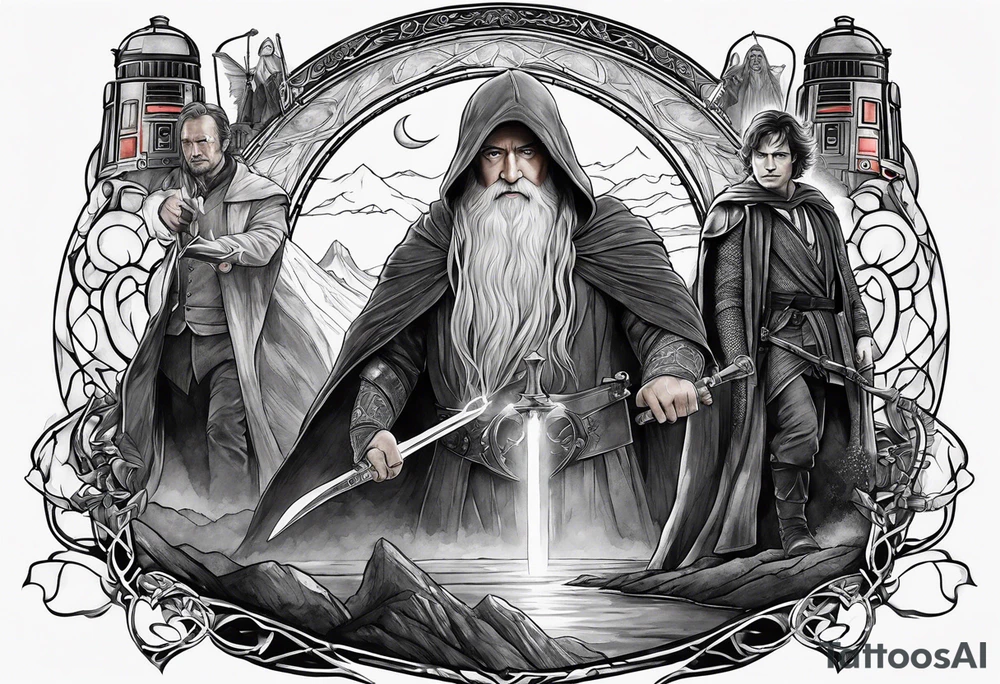 Lord of the rings, star wars, doctor who tattoo idea