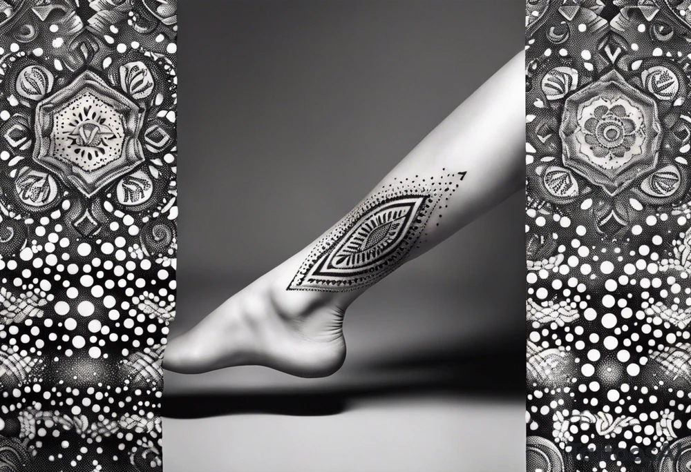 Ornamental tattoo on the leg tattoo idea